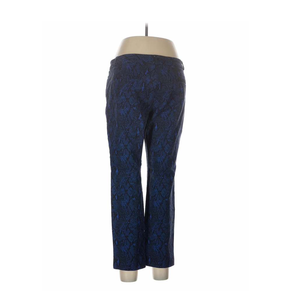 Banana Republic Royal Blue Black Snakeskin Python Print Pants Size 12 - Picture 2 of 7